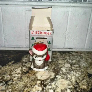 L'il Chimer Christmas Cat Ornament Brown Red VINTAGE!